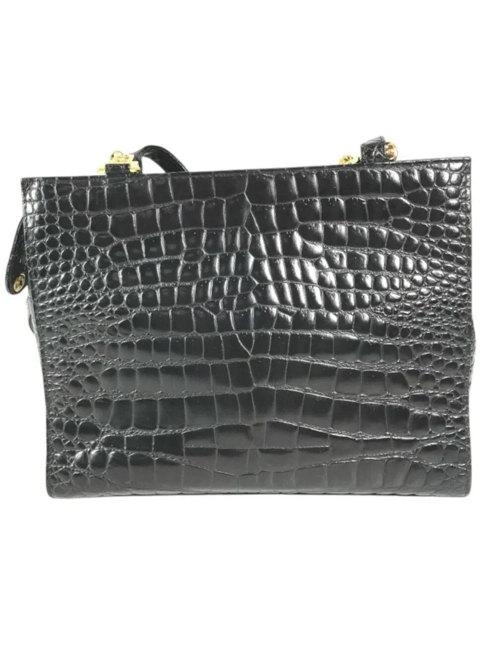 Versace Shoulder Bag Big Medusa Logo Greca Embossed Leather Black